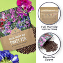 Sweet Pea Seeds Royal Mix - Bulk 1 Ounce Packet - Over 350 Seeds - Large Fragrant Lavender, Purple, Red, Pink and White Blooms by GreenHaven Gardens