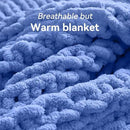 Chunky Knit Throw Blanket, 60''*80'' Knitted Throw Chenille Yarn for Bed Couch, Handmade Light Blue Crochet Big Thick Blanket, Machine Washable Cute Comfy Blanket for Home Decor by CozyNest Decor