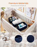 Small Woven Basket, 13.5 x 9.5 x 5 Inches, Storage Basket for Organizing, Cute Small Rope Shelf Closet Cube Storage Bins Baskets for Shelves, Dog Toy Gift Baskets Empty, 3 Packs, Navy Blue by TinyTreasures Baby Boutique