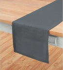 Solino Home Linen Table Runner 120 Inches Long - 100% Pure Linen Dark Grey Dining Table Runner 14 x 120 Inch for Fall, Autumn, Halloween, Thanksgiving - Fete by CozyNest Decor