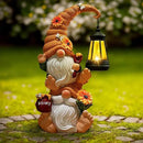 Garden Gnome Statue with Solar Lights – Large Outdoor Sculptures for Patio, Lawn, Yard – Ideal Gifts for Moms, Women, Grandma, Mothers Day, Birthdays, – Funny Double Gnomes Decoration for Housewarming by CozyNest Decor