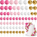 75 Pieces Cake Balls Topper Decorations Foam Cupcake Topper Mini Balloon Cake Topper Balls Cake Picks for Cake Deco Birthday Party Wedding（Rose Pink, Pink, Gold, White） by TinyTreasures Baby Boutique
