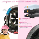 KAMUGO Kids Adjustable Helmet, with Sports Protective Gear Set Knee Elbow Wrist Pads for Toddler Age 2-8 Boys Girls, Bike Skateboard Hoverboard Scooter Rollerblading Helmet Set by TinyTreasures Baby Boutique