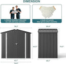 Gizoon Outdoor Storage Shed 6 x 4 FT, Galvanized Metal Garden Shed with Double Lockable Doors, Outdoor Storage Clearance for Backyard Patio Lawn-Dark Grey by GreenHaven Gardens