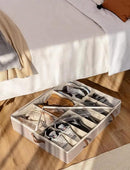 StorageWorks Under Bed Shoe Storage Organizer, Underbed Shoes Container with Adjustable Dividers, Shoe Storage Basket with Cover, Brown, 2-Pack, Space-Saving Shoe Box Fits up to 24 Pairs by CozyNest Decor