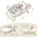 TPN Collapsible Baby Bathtub, Baby Bath Tub with Soft Cushion & Real-Time Thermometer, Baby Bathtub Infant to Toddler Tub (0-36 Months), Portable Newborn Travel Bath tub by TinyTreasures Baby Boutique