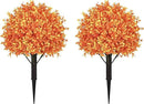 24" Tall Artificial Boxwood Ball Fall Topiary Trees Set of 2, UV Resistant Large Faux Plants Outdoor, 2ft Fake Bushes and Shrubs Look Real with Stake for Front Porch Outside Planter Backyard Decor by GreenHaven Gardens