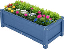 HDPE Raised Planter Box Outdoor,Rot-Resistant and Non-Cracking,Raised Beds for Gardening 29.5 * 14.4 * 9.8 in for Yard,Lawn,Outdoor Planter Boxes Rectangle with Drainage Holes Navy by GreenHaven Gardens