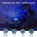 Cloud B Ocean Projector Nightlight with White Noise Soothing Sounds | Adjustable Settings and Auto-Shutoff | Tranquil Whale Family - Blue by TinyTreasures Baby Boutique
