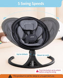LAREX Baby Swing to Toddler Electric Infant Swing Portable for Newborn Boy Girl, 5 Sway Speeds with Remote Control, 12 Preset Melodies and Bluetooth, 0-6 Months Max 20 Lbs (2024 Model-Black) by TinyTreasures Baby Boutique