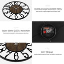 Maxstar Round Wall Clock for Living Room Decor Battery Operated Non Ticking Black Metal Wood Clocks for Home Living Room Garden Office Kitchen Decoration -16 inch by CozyNest Decor