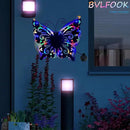 Solar Garden Light, Metal Butterfly Wall Art, 19" Large Hanging Decor for Garden Patio Fences Porch Yard Art Outdoor Wall Decor, Weatherproof Decorative Lighting, Housewarming Wedding Birthday Gift by CozyNest Decor