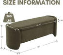ROCTY Green Boucle Storage Bench - 50" Sherpa End of Bed Ottoman with Seating and Storage for Bedroom, Entryway, Living Room, Vanity or Makeup Room - Teddy Fabric by CozyNest Decor