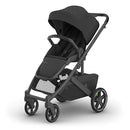 UPPAbaby Cruz V3 Stroller - from Birth + Car Seat Compatible - Full-Size, Reversible Seat - Infant Insert, Bug and Rain Shields Included - Jake (Charcoal/Carbon Frame/Black Leather) by TinyTreasures Baby Boutique