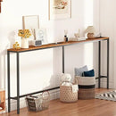 Narrow Sofa Table with 2 Power Outlets, 71” Thin Console Tables Narrow Long, Behind Couch Table Skinny, Wood Console Tables for Entryway, Living Room, Hallway, Foyer, Rustic Brown by CozyNest Decor