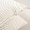 Fancy Homi Set of 2 Cream White Boho Long Lumbar Body Decorative Throw Pillow Cover 14x36 Inch for Bed Couch Bedroom Bench, Soft Patchwork Corduroy Textured Pillow Case, Rustic Farmhouse Room Décor by CozyNest Decor