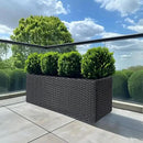 LEWIS&WAYNE Large Rectangular Block Planter Box Handmade Wicker Tall Planters for Outdoor Plants with Removable Liners Modern Planter for Indoor Outdoor Patio Deck - Black, 36''x12''x16'' by CozyNest Decor