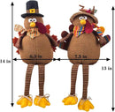 Ogrmar 2 Pack Stuffed Turkey Couple Doll Thanksgiving Tabletop Decoration Exquisite Handmade Turkey Doll Kit for Autumn Fall Thanksgiving Home Decor by CozyNest Decor