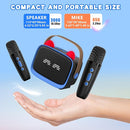 Mgaolo Upgraded Mini Karaoke Machine Toy for Kids, Portable Bluetooth Speaker with 2 Wireless Mics, Emoji & Colorful LED Lights, Home Travel & Party Play Gifts for Boys Girls (Blue) by TinyTreasures Baby Boutique