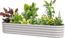 8x2ft Oval Galvanized Raised Garden Bed Kits 16" Tall Outdoor Large Metal Modular Planter Box 9-in-1 Raised Beds for Gardening,Vegetables,Fruits,Flowers & Herbs (White) by GreenHaven Gardens