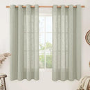LAMIT Sheer Linen Curtains 63 Inch Length for Bedroom, Faux Linen Textured Light Filtering Neutral Bronze Grommet Window Treatment Drapes for Living Room, 2 Panels, 52 x 63 Inch, Sage Grey by CozyNest Decor