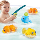 Dwi Dowellin Bath Toys for Toddlers, Magnetic Fishing Games Kids Bathtub Toys, Mold Free Wind-up Toys Swimming Fish Duck Whale Floating Water Toys for Kids Baby Infant by TinyTreasures Baby Boutique