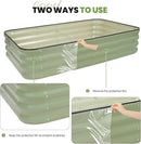 G GOOD GAIN 4-in-1 Adjustable Raised Garden Bed Kit | Galvanized Planter Boxes for Vegetables, Flowers | 12" Tall, Multiple Sizes (5x3x1ft, 4x4x1ft, 6x2x1ft, 7x1x1ft) | Outdoor Metal Raised Bed, Green by CozyNest Decor