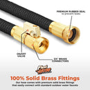 Flexi Hose Lightweight Expandable Garden Hose, No-Kink Flexibility, 3/4 Inch Solid Brass Fittings and Double Latex Core (75 FT, Black) by GreenHaven Gardens