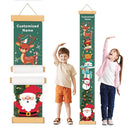 Personalized Name Growth Chart Wall Decor for Kids – Canvas Removable Height Chart Measuring Ruler 59" x 7.9" （Christmas Deer） by TinyTreasures Baby Boutique