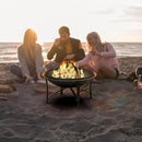 Fire Beauty Fire Pit for Outside Wood Burning,BBQ Grill Steel Fire Bowl with Cooking Grate,Spark Screen Cover,Log Grate,Poker for Camping Beach Bonfire Picnic Backyard Garden by GreenHaven Gardens