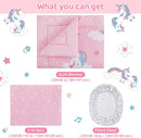 Viviland 3 Pieces Baby Bedding Set for Boy Girls, Baby Bedding Set for Newborn, Infant & Toddler - Unicorn by TinyTreasures Baby Boutique