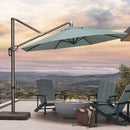 PURPLE LEAF 10FT Cantilever Patio Umbrella with 360-degree Rotation Aluminum Round Outdoor Offset Handing Umbrella for Patio Pool, Sprout Green by GreenHaven Gardens