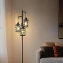 Oneach 70" Industrial Floor Lamp, Stepless Dimmable Standing Lamp with 3 Bulbs, Farmhouse Corner Standing Tree Lamp for Living Room, Tall Lamps for Bedroom, Office, Study Room, Dining Room, Black by CozyNest Decor