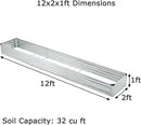 12x2x1ft Galvanized Raised Garden Bed,Outdoor Planter Box Metal Patio Kit Planting Bed for Vegetables Flowers Herb,Silver by GreenHaven Gardens