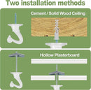 Ceiling Swag Hook Sets - Heavy Duty Hooks with Mounting Hardware for Hanging Plant, Ceiling or Extender Chains - Easy Install with Screws/Brackets (10 pcs - White) by GreenHaven Gardens