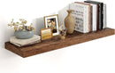 Heimlove 36 Inch Floating Shelves for Wall,10 Inch Deep Brown Wood Shelves with Invisible Brackets,Wall Mounted Storage & Display Shelves for Bedroom,Living Room,Kitchen,Office by CozyNest Decor