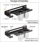 junyuan Hair Tool Organizer Wall Mount,Self Adhesive Hair Dryer Holder for Bedroom & Bathroom,Blow Dryer Holder for Dyson Hair Dryer,Stainless Steel Cups for Medium or Small Bathroom Storage 4" Width