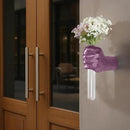 Creative Wall Hanging Sculpture, Artistic Wall Hanging Hand Sculpture with Test Tube vases, Home Decoration Hand Against Wall (Purple) by CozyNest Decor
