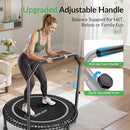 BCAN 40"/48" Mini Rebounder Trampoline for Adults with Bar, 450/550LBS Fitness Trampoline with Bungees, Adjustable Handle, Stable & Quiet, Indoor Outdoor, Whole-Body Workout & Relaxation at Home by TinyTreasures Baby Boutique