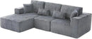 HYJT-H&K Modular Sectional Sofa Cloud Sectional Couch, 107" Comfy Fluffy L Shaped Dark Grey Couches for Living Room, Deep Seat Memory Foam Plush Corduroy Boneless Couch Sectionals Left Facing Chaise by CozyNest Decor