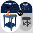 Adirondack Round Outdoor Side Table 2-Tier Storage Patio Side Table, HDPE End Tables for Backyard Pool Porch Garden Lawn (Blue) by GreenHaven Gardens