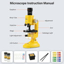 Little World Microscope for Kids, 100x 400x and 1200x Science Kits for Kids Age 5-7 Age 8-12, Microscope Beginner Kit with LED, Learning Resources Toys, Science Experiment STEM Kits, Yellow by TinyTreasures Baby Boutique
