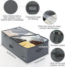 10-Inch Under Bed Organizer, Large Under Bed Storage Container, Underbed Storage Box for Seasonal Clothing, Sweaters, Shoes, Blankets, Wrapping Paper, Sheets & Toys, Yarn 33" L×17" W×10" H by CozyNest Decor
