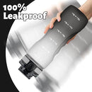 OLDLEY 25 oz Water Bottle, Motivational Water Bottle with Time Marker, Sports Water Bottle With Strap, Leakproof & BPA Free Large Water Bottles for School, Gym, Travel, Outdoor, Tritan,White&Black by CozyNest Decor