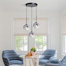 KCO Lighting 3 Pendant Light Fixtures Ceiling Hanging Large Glass Cluster Chandelier Nordic Mercury Glass Pendant Light Modern Cluster Pendant Light Fixture by CozyNest Decor