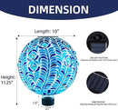 VOREEN Solar Gazing Ball, 10" Mosaic Glass Gazing Globe with Solar Light, Handmade Outdoor Yard Decor Sphere for Patio Lawn Garden, Gift for Mom Wife Friend, Peacock Feather Design (Blue) by CozyNest Decor