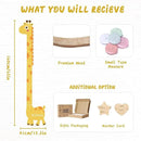 Personalized Name Growth Chart for Kids, Giraffe Height Chart for Boy Girls, Measuring Board for Kids Height, Patchwork Wooden Height Chart Measuring Board, Nursery Growth Chart Ruler by CozyNest Decor