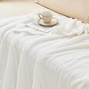 EMME White Throw Blanket Muslin and Fleece Blanket for Women Reversible - 50"*60" Soft & Cozy Warm Lightweight Small Blankets for Couch Bed Picnic Travel Bed by CozyNest Decor
