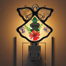 KY&BOSAM Night Light Grandma Stained Glass Angel Night Lights Plug Into Wall with Real Flower in Glass and Metal Charm Night Light for Nursery Bedroom Bathroom Accent Lite Elegant Home Decoration by GreenHaven Gardens