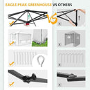 EAGLE PEAK 12x8 Portable Walk-in Greenhouse, Pop-up Indoor Outdoor Garden Green House, Zippered Doors and Windows, PE Cover, White by GreenHaven Gardens